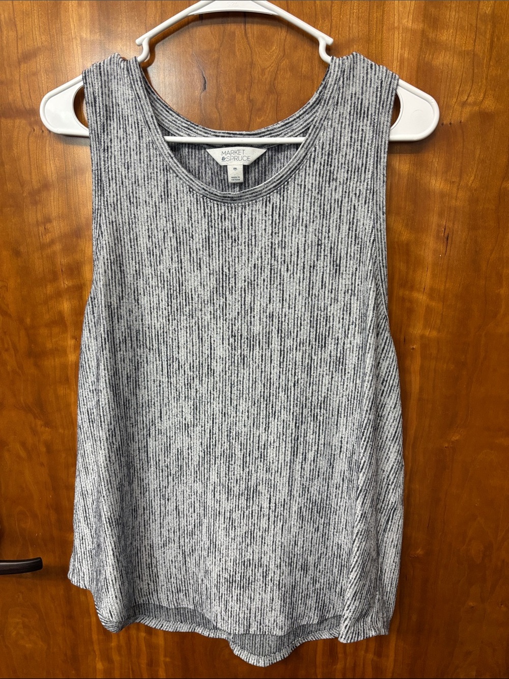 Market & Spruce Heather Gray Ribbed Scoop Neck Tank